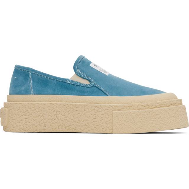 MM6 Maison Margiela Blue Platform Slip-On Sneakers - T6198 Milky Blue - IT 37.5