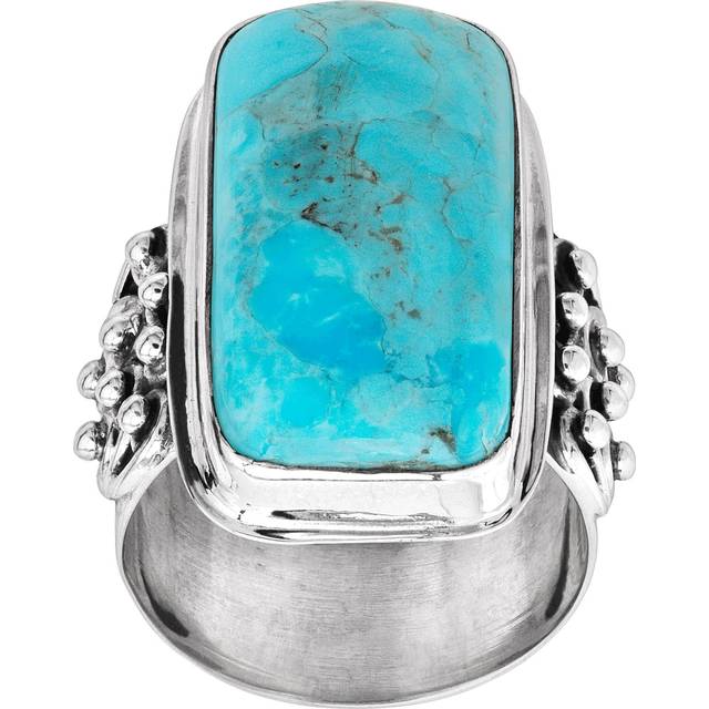 Silpada 'Big Spring' Compressed Mojave Turquoise Statement Ring, Sterling Silver - Teal - 7