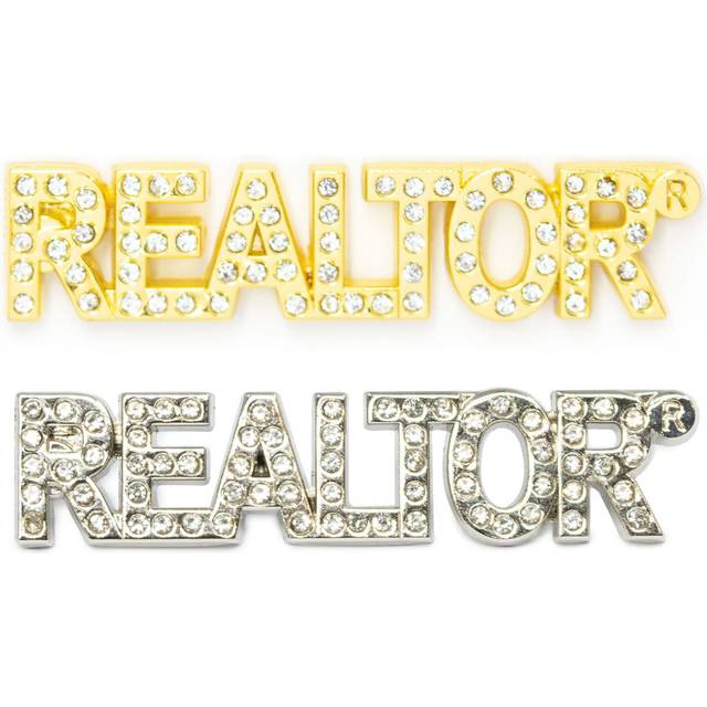 Real Estate Agent Realtor Brand Crystal Lapel Pin Jewelry (Realtor - Silver)