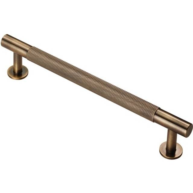 Carlisle Antique Brass Knurled Cabinet Pull Handle - 160mm