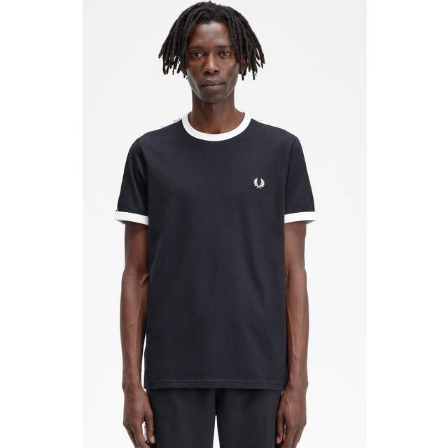 Contrast trim T-shirt with band Fred Perry - Noir
