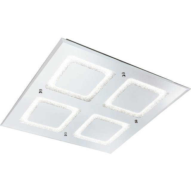 Windows Glass 4-Light LED Flush Mount - Grey (6.5cm H x 51cm W x 51cm D)