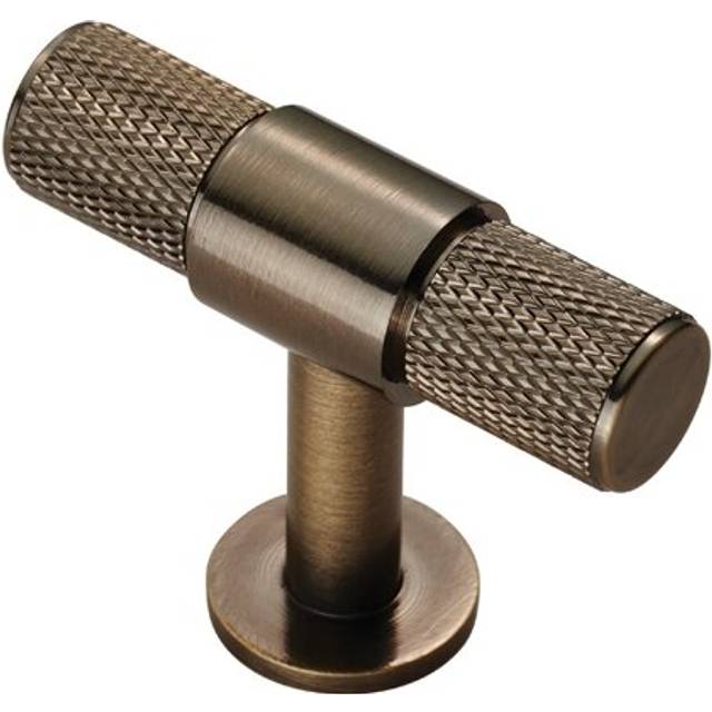 Carlisle Antique Brass Knurled Cabinet T-Bar Knob