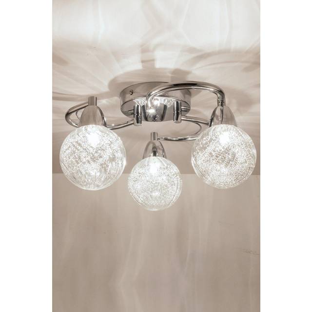 LED Semi-Flush Ceiling Light, Swirl Arms, 4000K - Silver - One Size