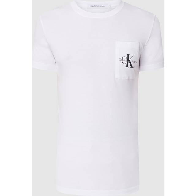 CALVIN KLEIN JEANS Core Monologo Pocket Slim Tee |Vit |XS