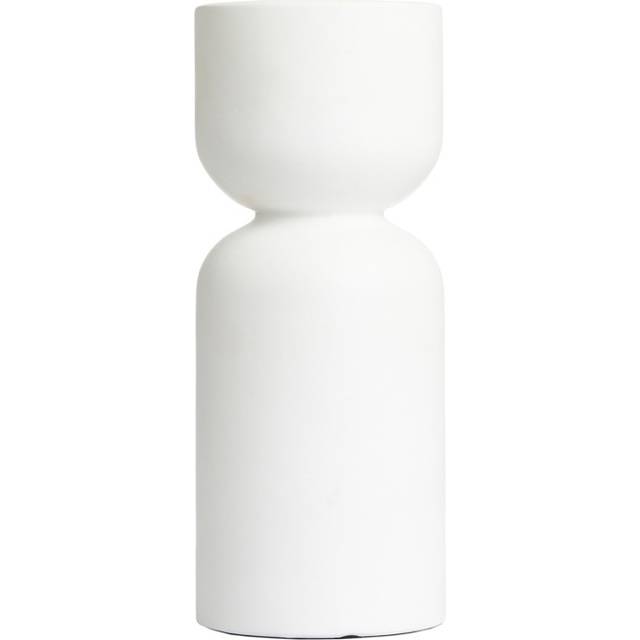 Shaped Ceramic Vase, White