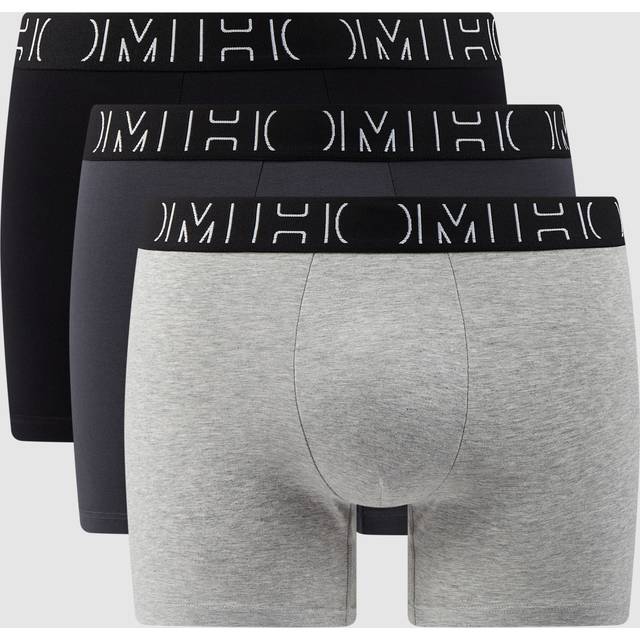 HOM 3-Pack Patrick Cotton Boxer Briefs - Black - Charcoal - Heath