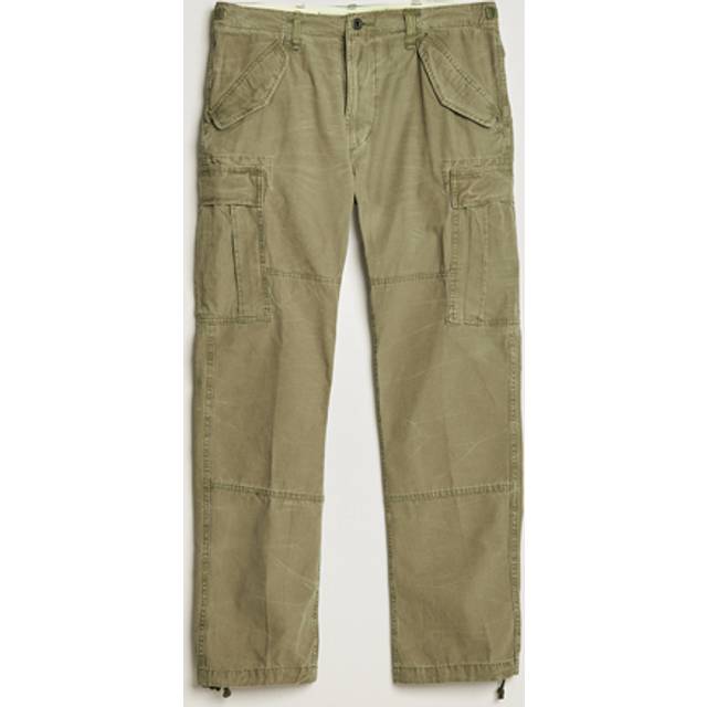 Polo Ralph Lauren – Olivgröna cargobyxor i slubvävd canvas med smal passform-Grön/a