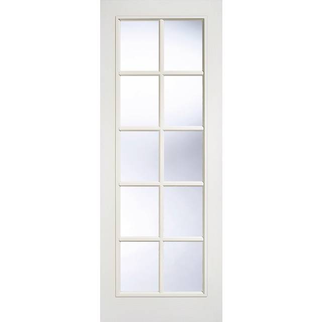 LPD Textured SA 10L Glazed Internal Door 1981 x 838mm Primed White Composite