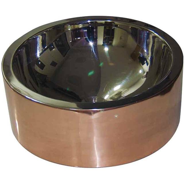Giacchetto Orange Copper Handmade Circular Countertop Basin Bathroom Sink - Brown (200mm L X 406mm W X 60mm H)