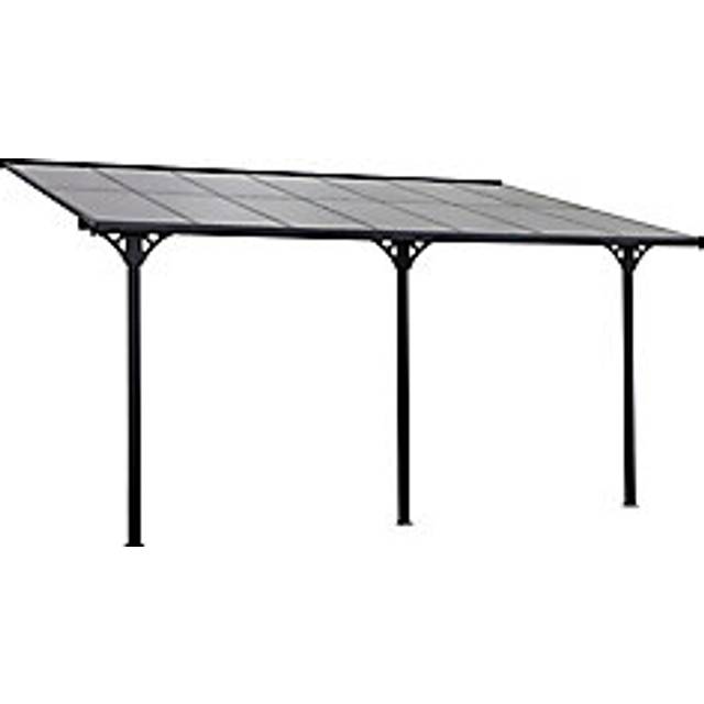 Outsunny Outdoor Patio Wall-mounted 4.35 X 3(m) Gazebo Pergola, Aluminum Post, Pc Roof