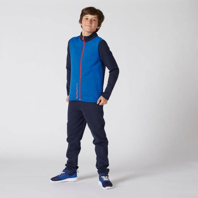Kids' Warm Zip-up Tracksuit Warmy - Blue - Blue/orange