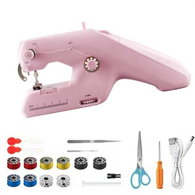 Automatic Handheld Sewing Machine, Mini Portable Sewing Machine Cordless Sewing Machine for Adult DIY Home Sewing Tool D