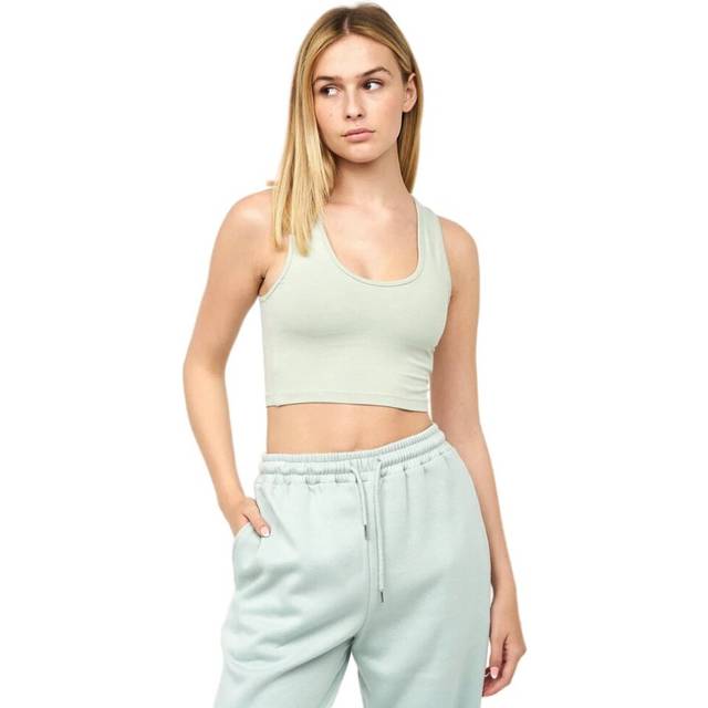 (M, Sage) Juice Womens/Ladies Mazey Cropped Vest Top