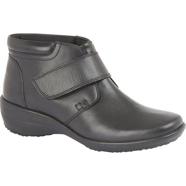 (4 UK, Black) Mod Comfys Womens/Ladies Wide Fit Softie Leather Ankle Boots