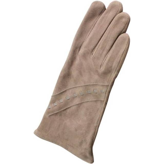 (L, Taupe) Eastern Counties Leather Womens/Ladies Sian Suede Gloves