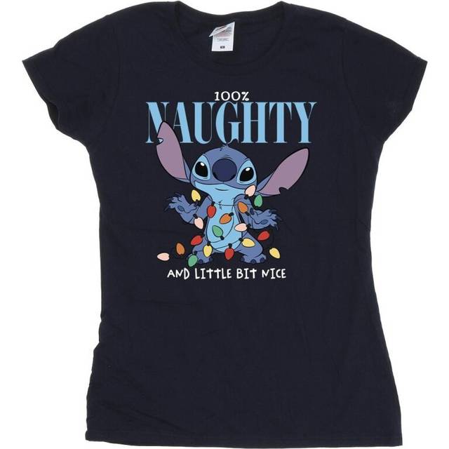 Lilo & Stitch Naughty & Nice Cotton T-Shirt - Navy - M