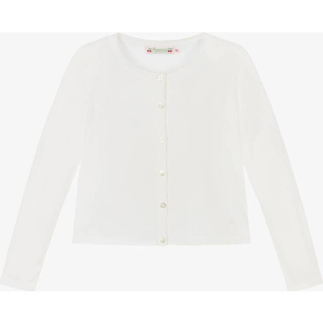 Bonpoint Girls Ivory Cotton Cardigan - 6 year