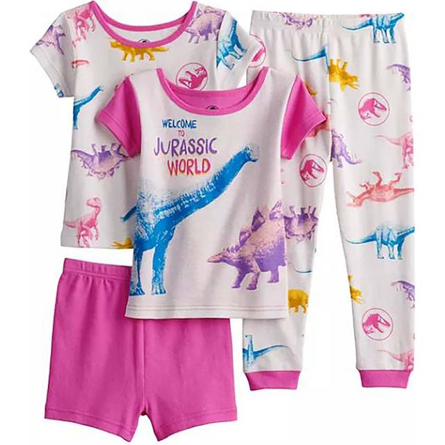 4-Pack Toddler Girl’s Jurassic World Sleep Set - Pink&#47;White&#47;Purple (2T)