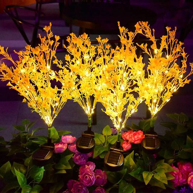 2pcs Solar Garden Pathway Light LED Outdoor Waterproof Lawn Light Park Yard Path Landscape Decoration