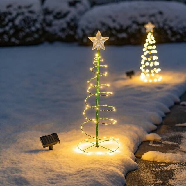 LED Christmas Tree Outdoor Solar Ground Plug Lights Christmas Courtyard Lights New Year Holiday Outdoor Garden Decoration Lawn Light