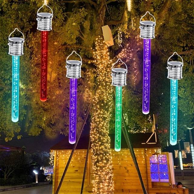 Solar Hanging Light Outdoor LED Lantern for Patio Garden Colorful Outdoor Acrylic Stick Solar Lamp For Yard Garden Tree Decor Lighting 1X 2X