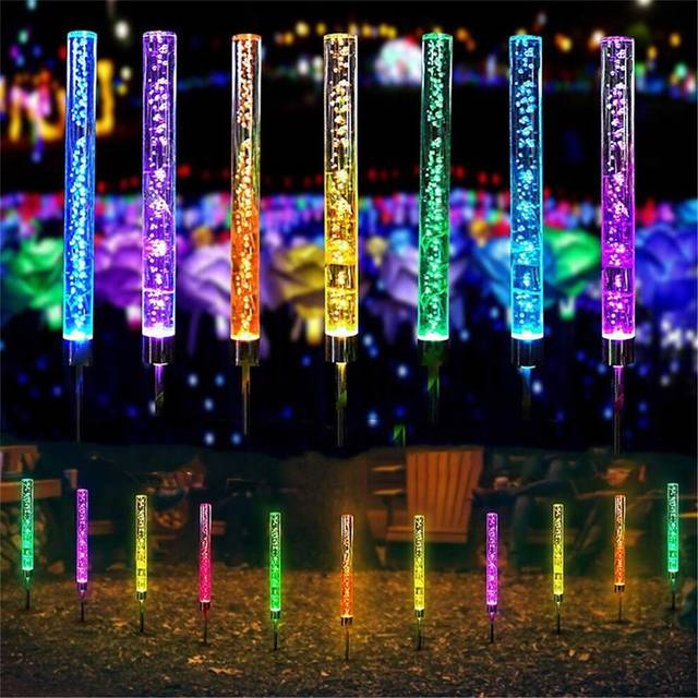 2Pcs LED Solar Pathway Lights Outdoor Multi-function Garden Decorative Change 1.2 V Courtyard Garden 1 LED Beads