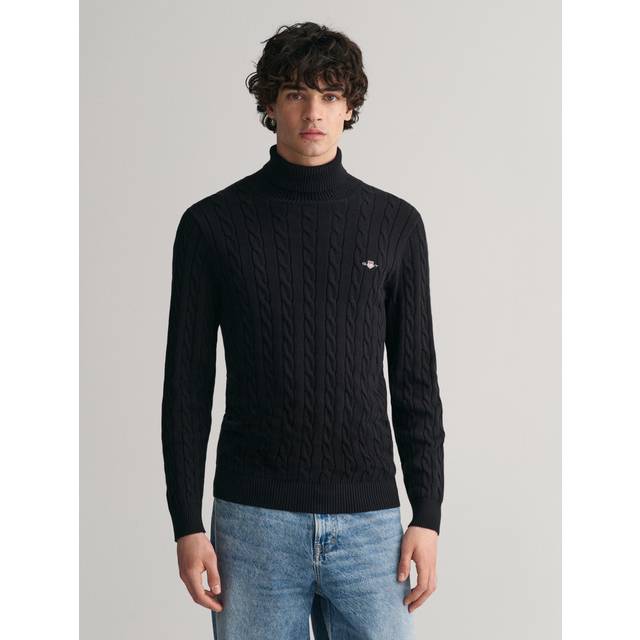 GANT Cotton Cable Turtle Neck |Svart |M