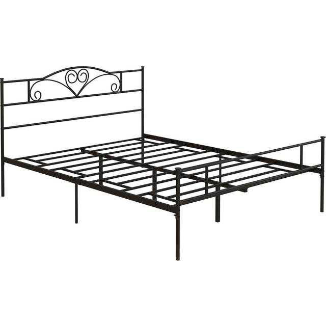 HOMCOM King Metal Bed Frame W/ Headboard And Footboard, 31cm Under-bed Space, Black