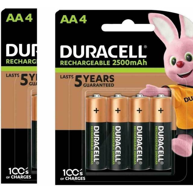 8 x Duracell AA 2500 mAh Rechargeable Batteries, NiMH HR6 MN1500 Duralock