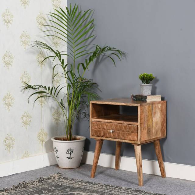 Marlow Solid Mango Wood Light Bedside Table