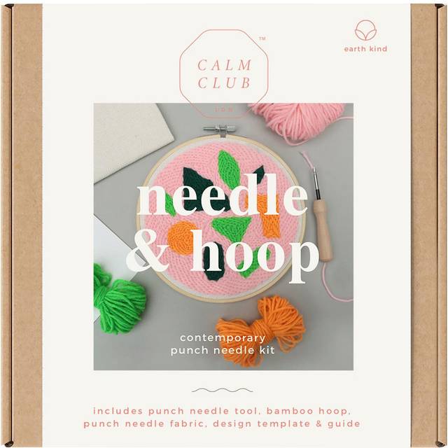 Calm Club Needle and Hoop Contemporary Punch Needle Craft Kit, none
