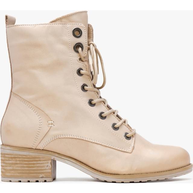 Moda In Pelle Women's 'Bezzie' Leather Ankle Boots in Cream | Size: 7