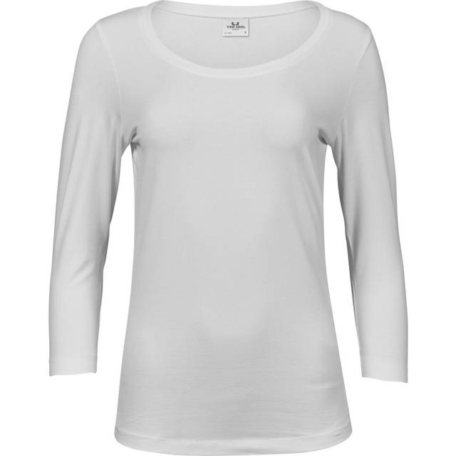 (S, White) Tee Jays Womens/Ladies Stretch 3/4 Sleeve T-Shirt