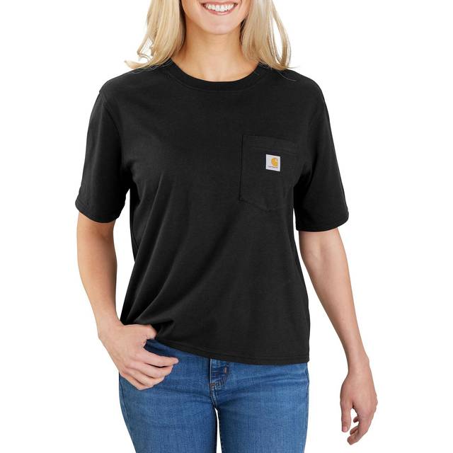 Carhartt Lightweight Crewneck, t-shirt women , color: Black , size: M