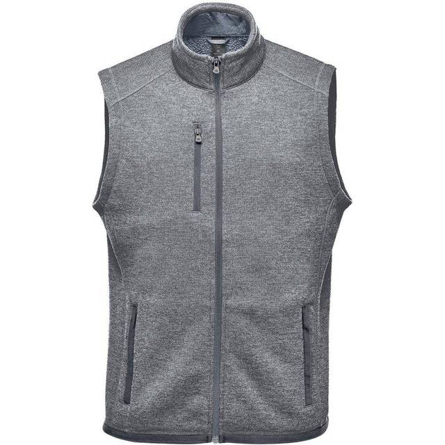 (L, Granite) Stormtech Mens Avalante Knitted Heather Full Zip Gilet