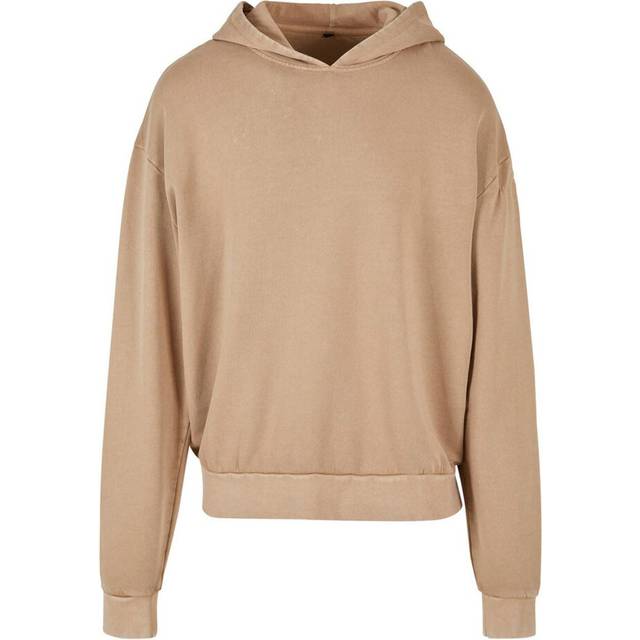 (XL, Union Beige) Build Your Brand Mens Acid Wash Oversized Hoodie