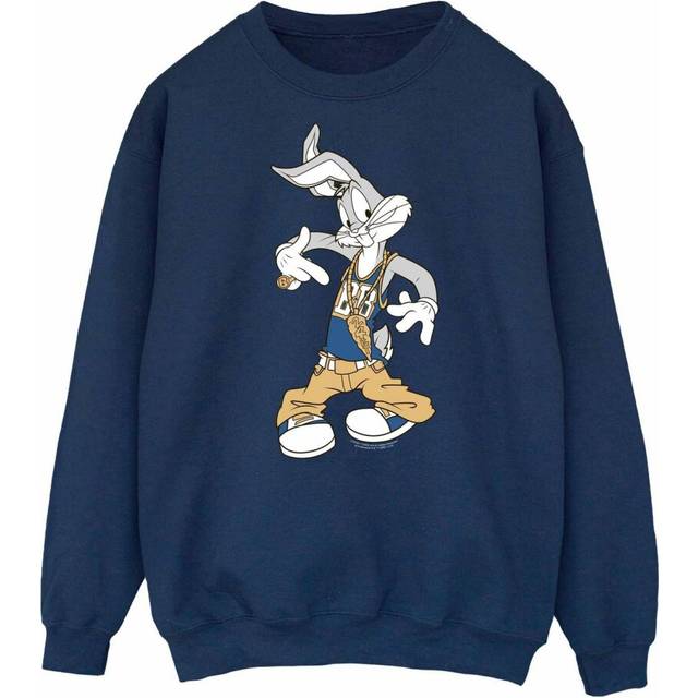 Looney Tunes Mens Rapper Bugs Bunny Sweatshirt XXL navy blue
