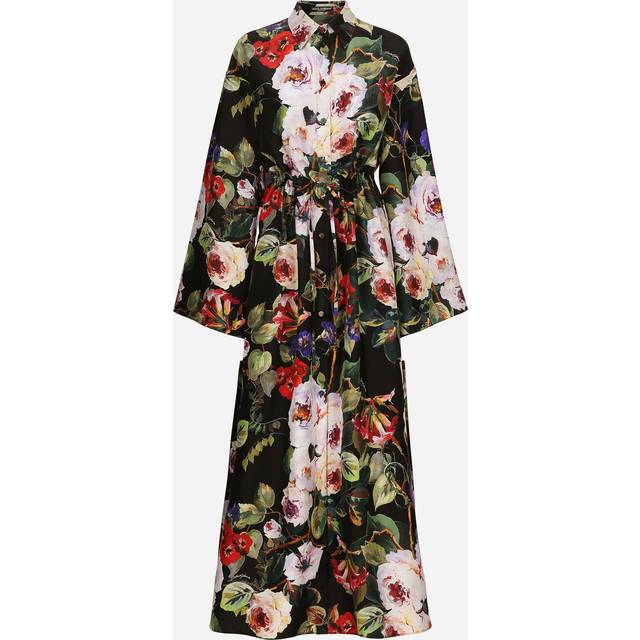 Dolce&Gabbana Floral silk satin shirt dress - multicoloured (UK 10)