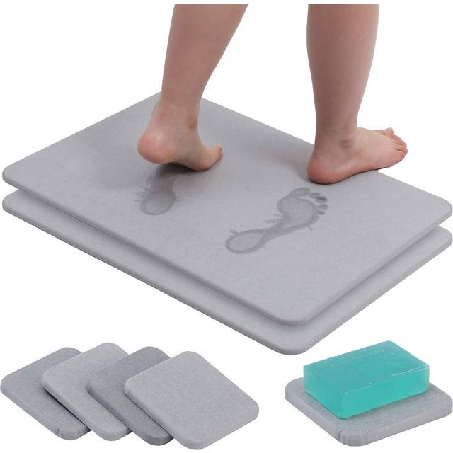 Diatomaceous Earth Bath Mat Diatomite Fast Water Drying Diatom Mud Foot Pad Bathroom Floor Mats Diomataceous E