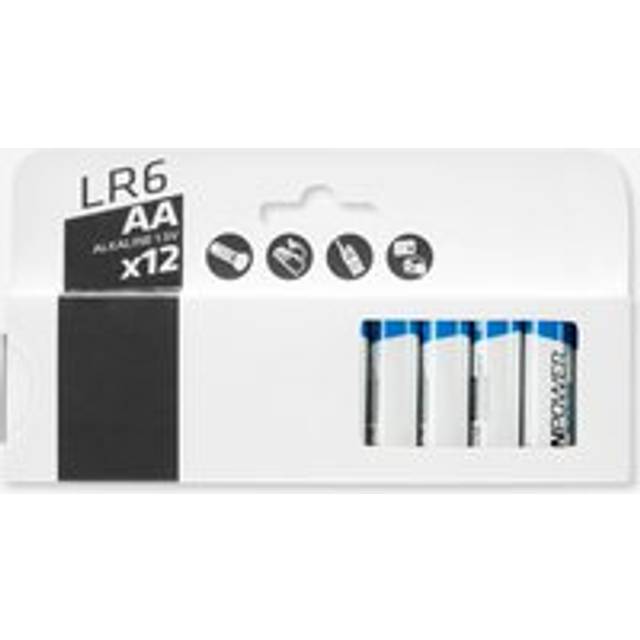 Set Of 12 AA Alkaline Batteries - Light Grey