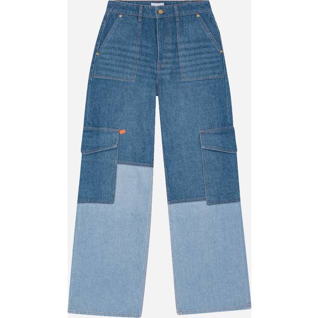 Two-Tone Loose Fit Cargo Jeans 26cm size 25 (25)