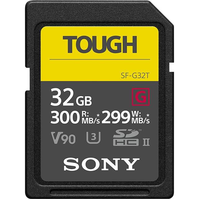 Sony 32GB SF-G series TOUGH specification UHS-II U3 V90 SDHC Digital Memory Card Card - Read 300MB/s Write 299MB/s SF-G32T