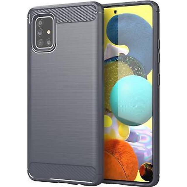(GREY) Cadorabo Case for Samsung Galaxy A51 4G / M40s Cover Protection back case TPU Silicone Carbon
