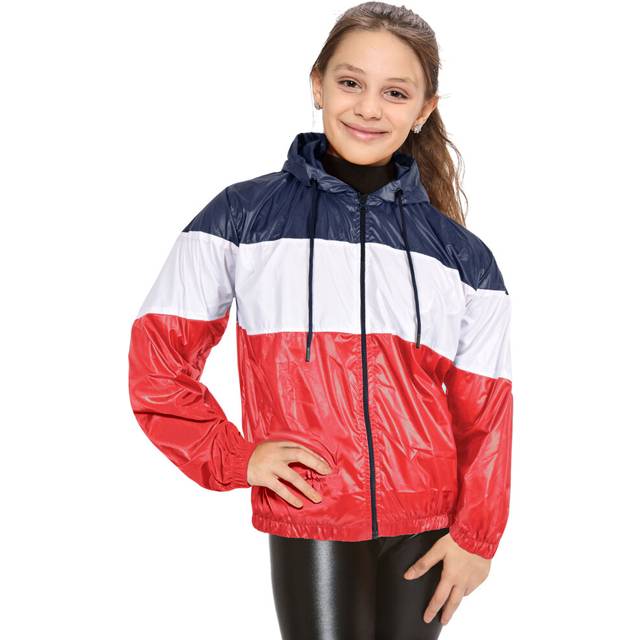 (5-6 Years) Kids Girls Boys Windbreaker Contrast Color Coats