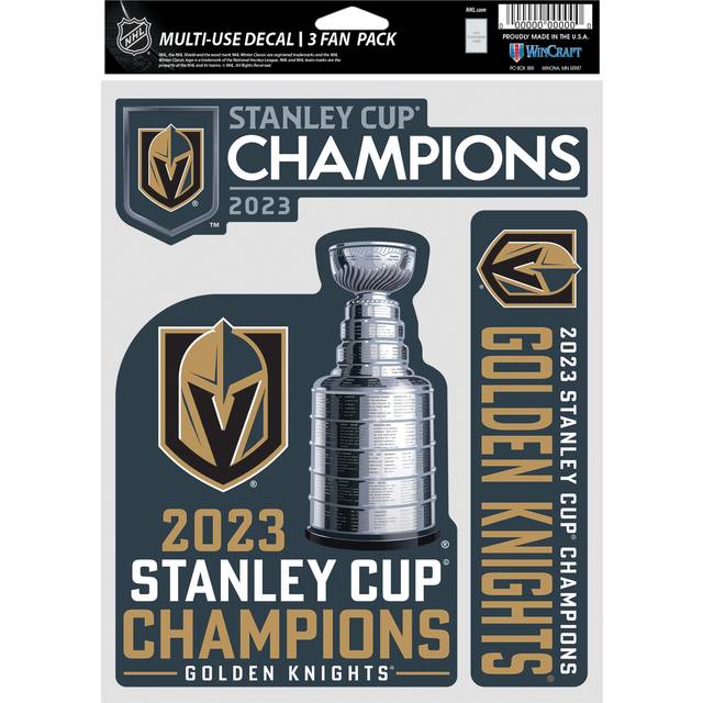 Vegas Golden Knights 3 Pack Fan Stanley Cup 2023 Champions Decal 5.5"" x 7.75""