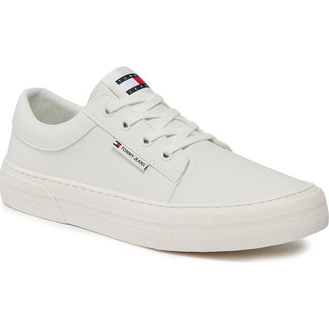 Tommy Jeans, Sneakers, male, White, 10 UK, Vulc S Faux Leather Trainers Men