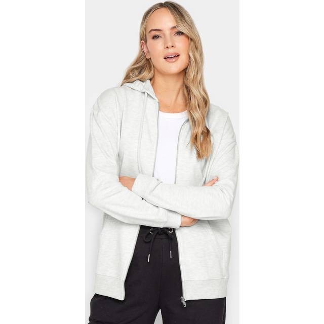 Lts Tall Light Grey Zip Through Pocket Hoodie 12 Lts | Tall Women's Hoodies & Sweatshirts