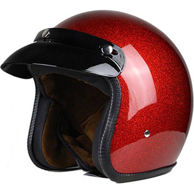 Vega Vintage Motorcycle Helmet for Men & Women, Classic Retro Open Face Design Lightweight DOT Certified for Motorbike Cruiser M