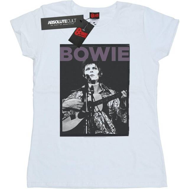 David Bowie Rockaffisch T-shirt i bomull för dam/dam XL vit